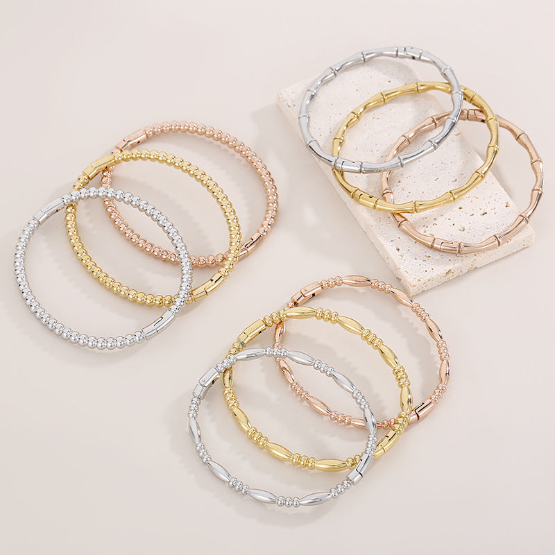 Titanium Steel Bamboo Bracelet – Women’s Fashion Wrist Jewellery