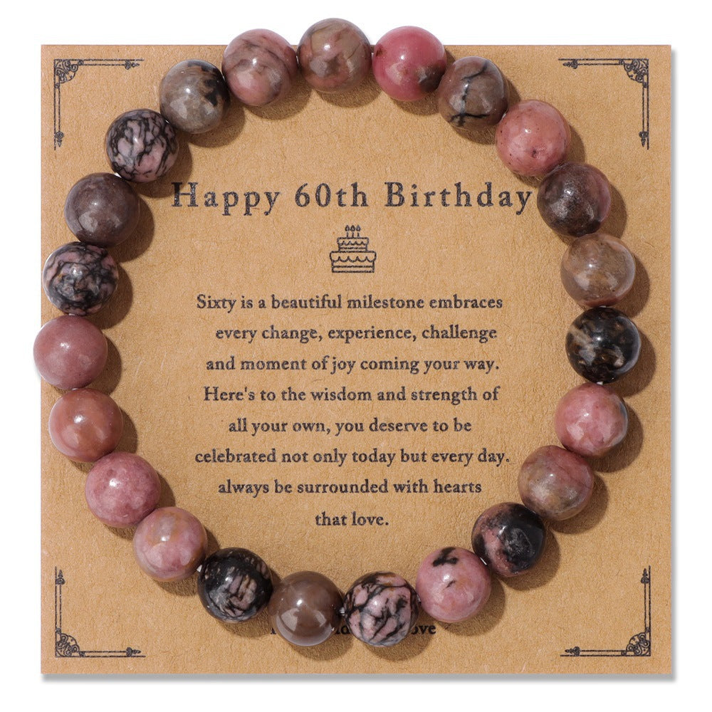 Birthday Gift Men’s Bracelet – Natural Stone Beads on Elastic String