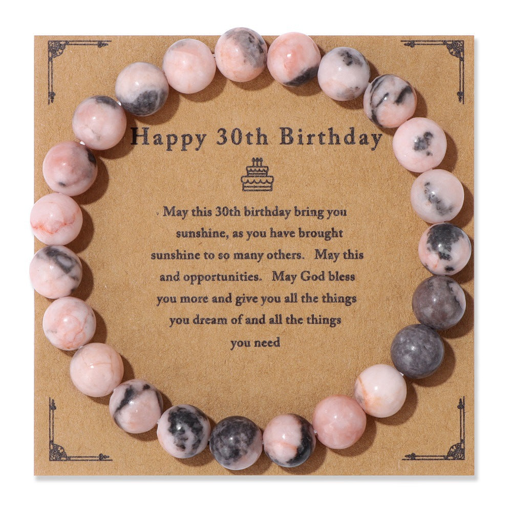 Birthday Gift Men’s Bracelet – Natural Stone Beads on Elastic String