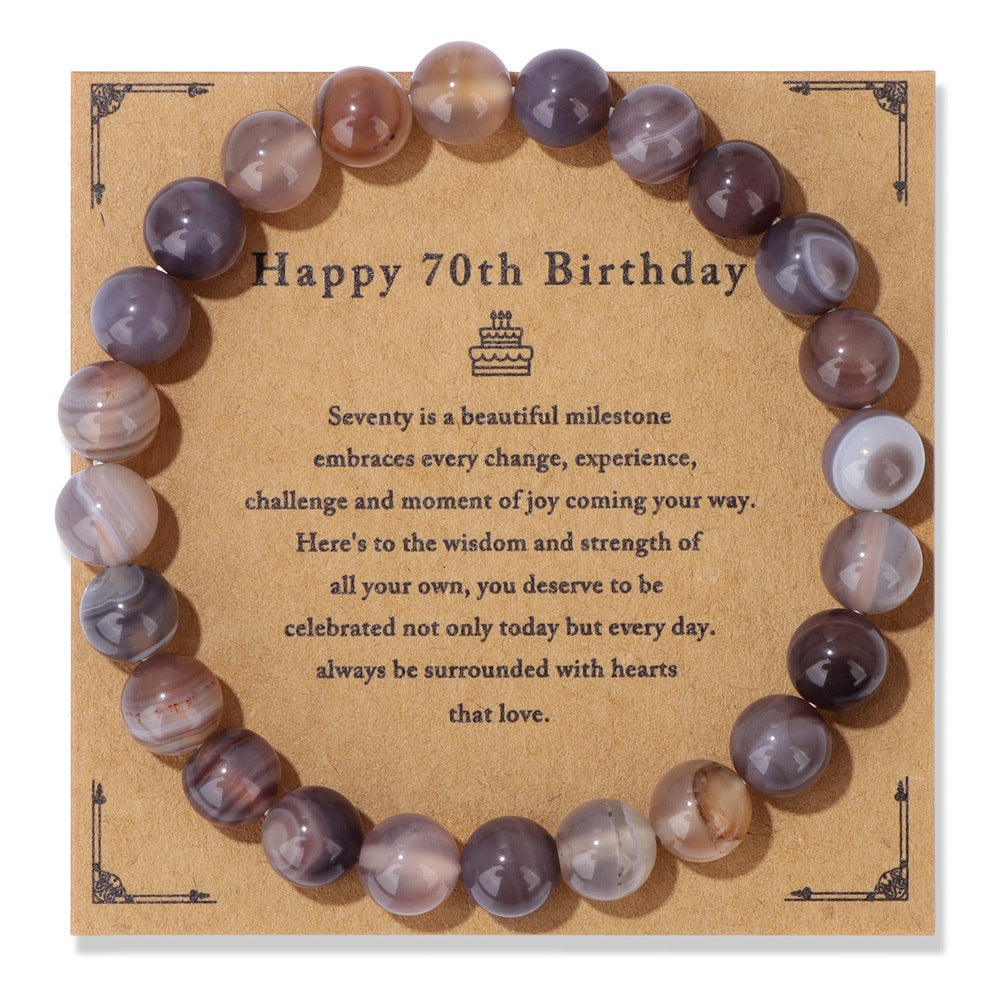 Birthday Gift Men’s Bracelet – Natural Stone Beads on Elastic String