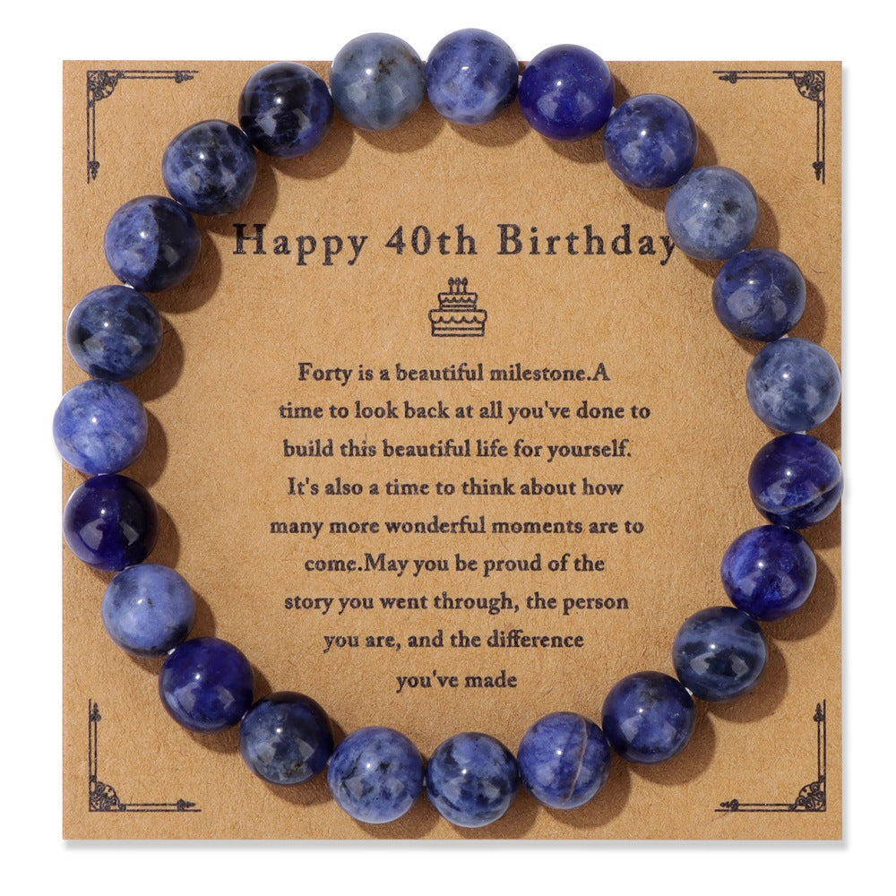 Birthday Gift Men’s Bracelet – Natural Stone Beads on Elastic String