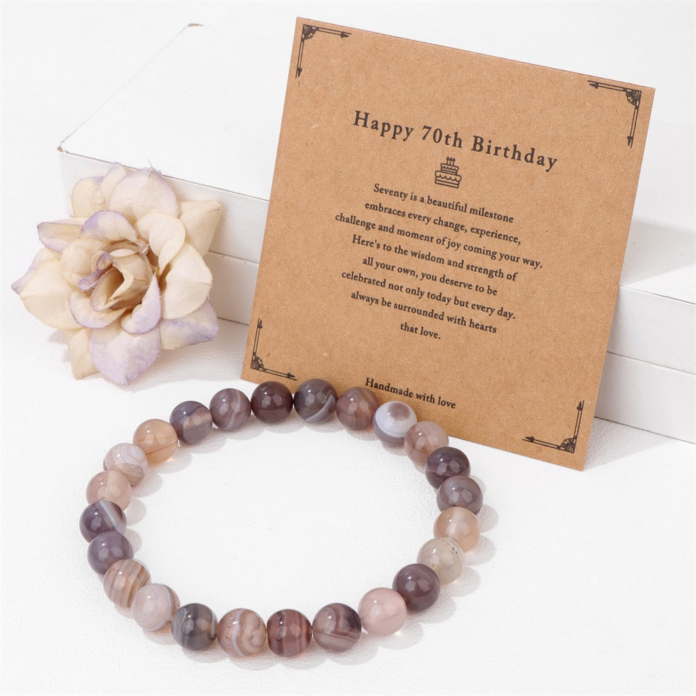 Birthday Gift Men’s Bracelet – Natural Stone Beads on Elastic String