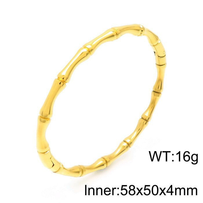Titanium Steel Bamboo Bracelet – Women’s Fashion Wrist Jewellery