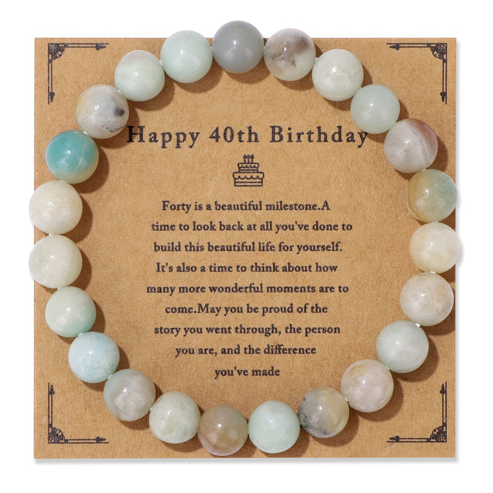 Birthday Gift Men’s Bracelet – Natural Stone Beads on Elastic String