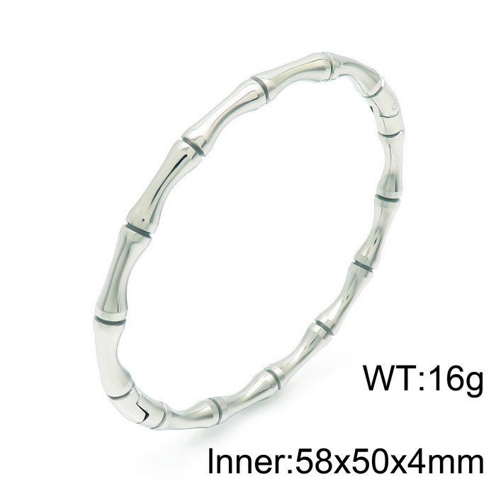 Titanium Steel Bamboo Bracelet – Women’s Fashion Wrist Jewellery