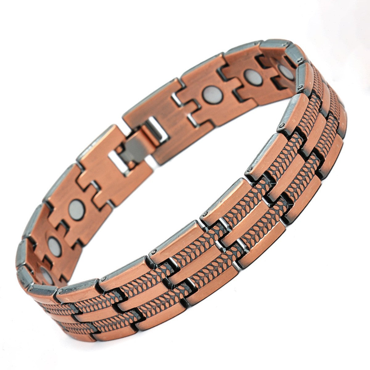 Men’s and Women’s Bronze Magnet Bracelet – Vintage Three-Row Fashion Design