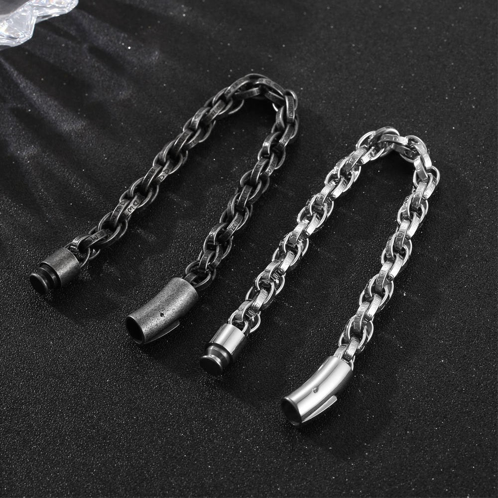 Vintage Distressed Titanium Steel Bracelet – Men’s Accessory