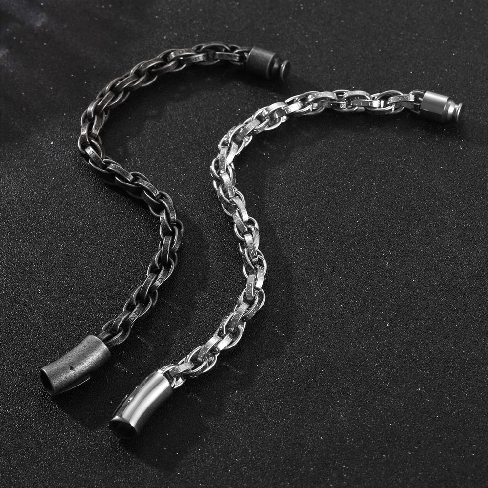 Vintage Distressed Titanium Steel Bracelet – Men’s Accessory
