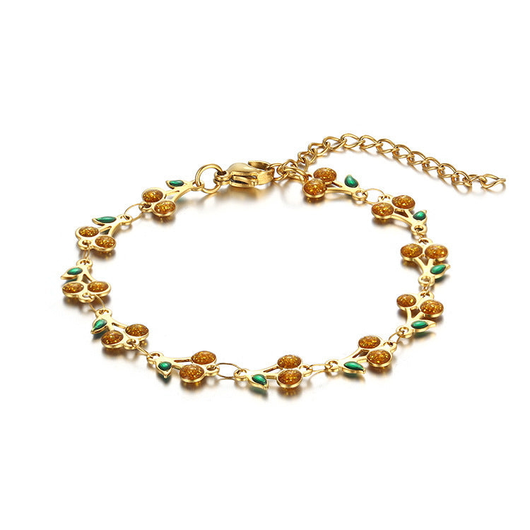 Vintage Bohemian Painted Dripping Oil Geometric Bracelet & Necklace Set – Alloy Ornament