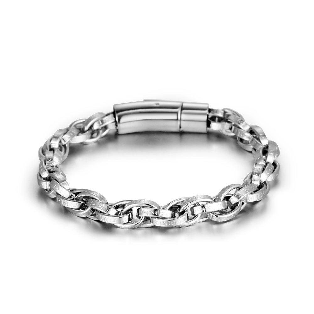 Vintage Distressed Titanium Steel Bracelet – Men’s Accessory