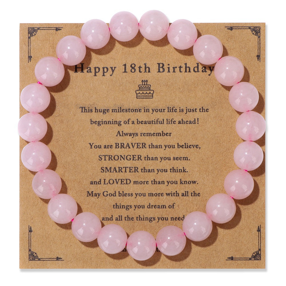 Birthday Gift Men’s Bracelet – Natural Stone Beads on Elastic String