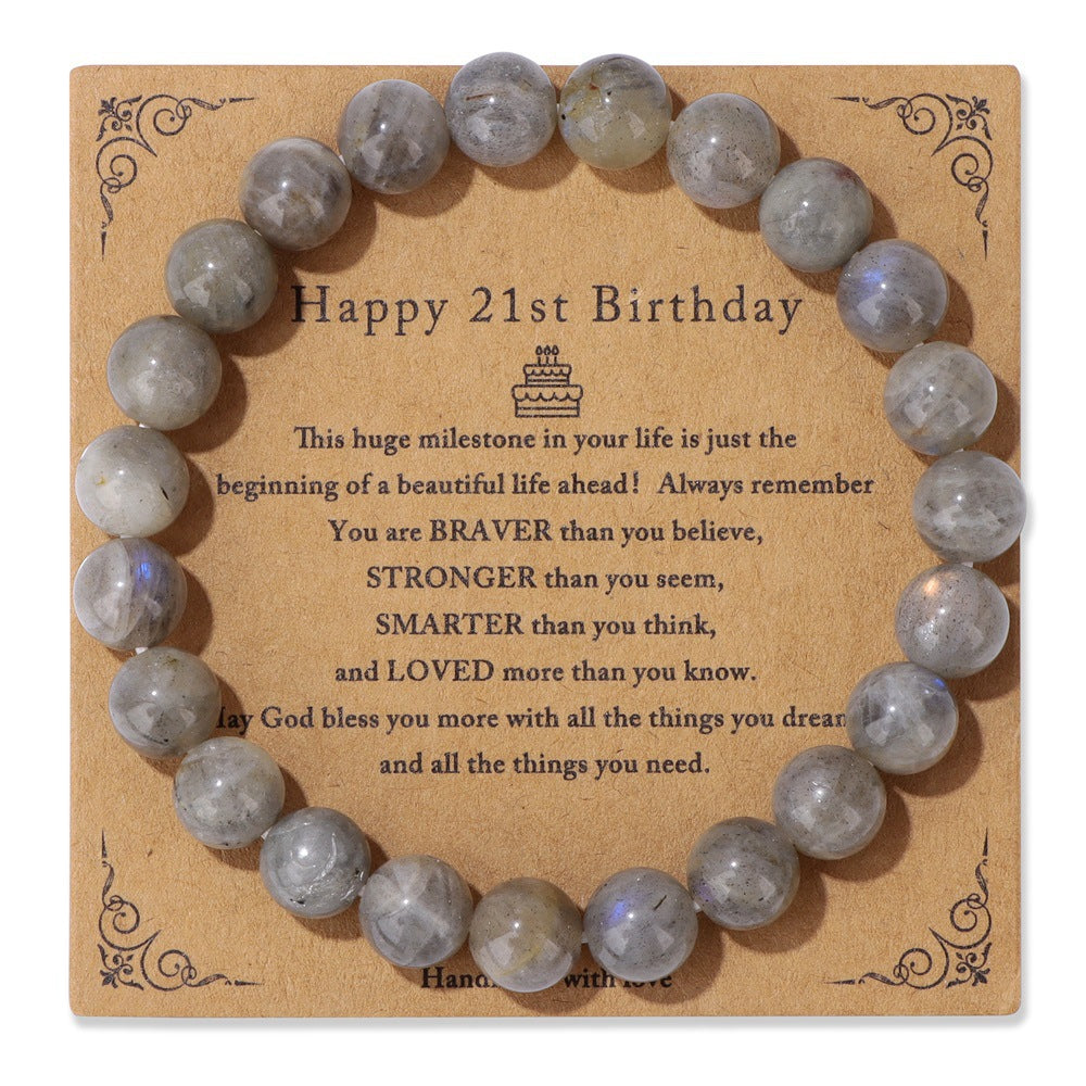 Birthday Gift Men’s Bracelet – Natural Stone Beads on Elastic String