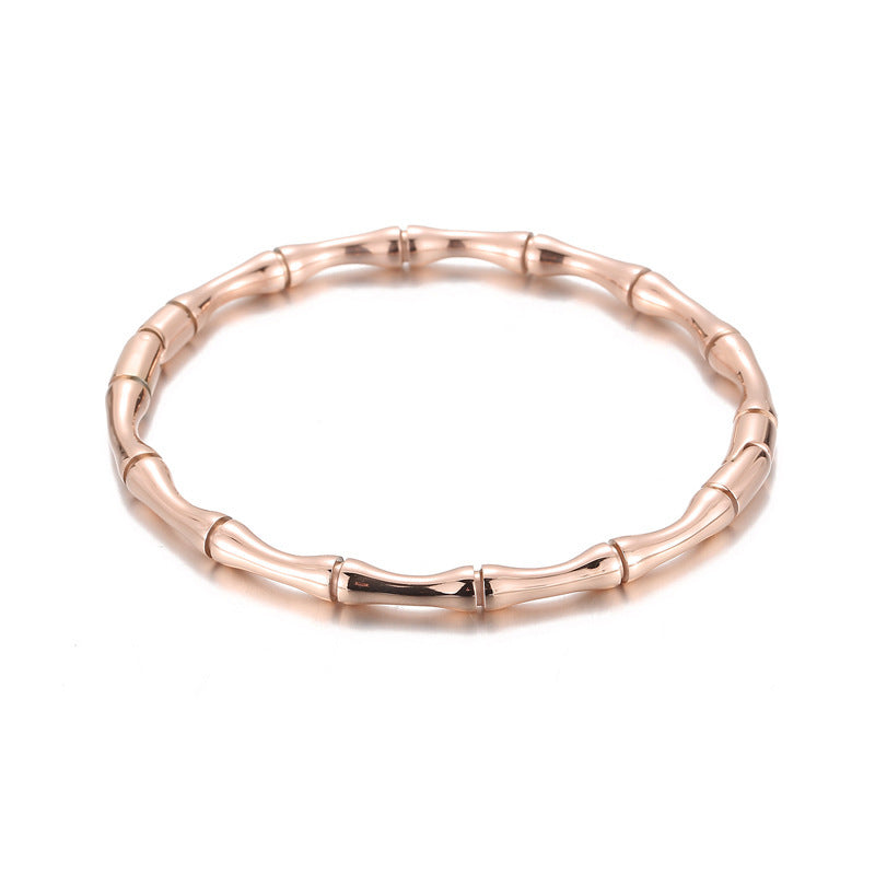 Titanium Steel Bamboo Bracelet – Women’s Fashion Wrist Jewellery