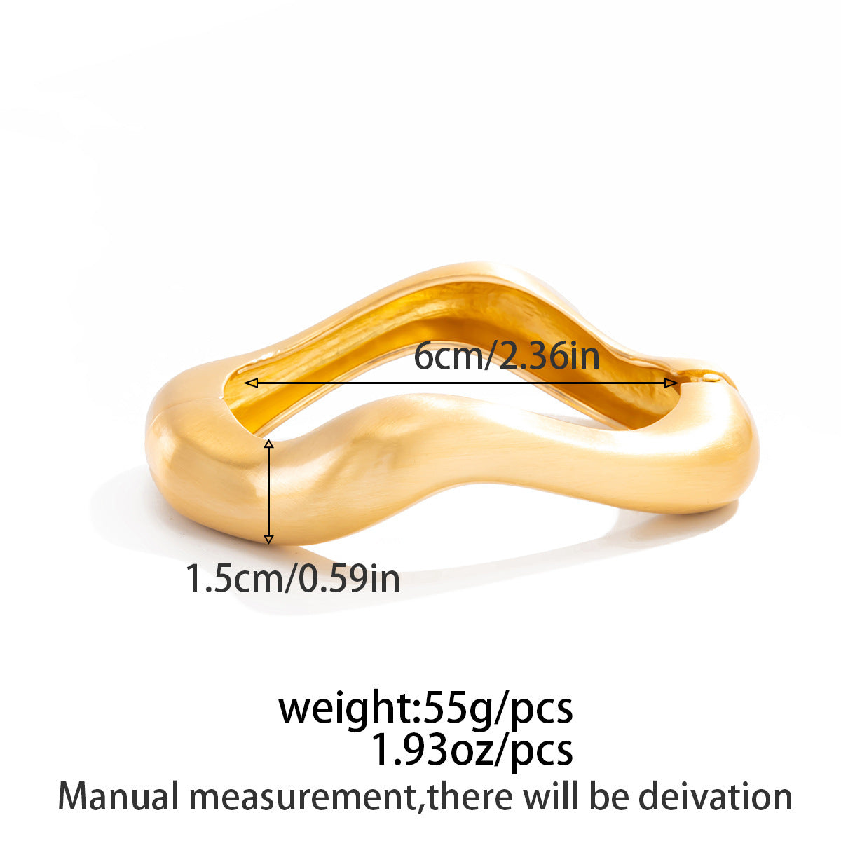 Glossy & Matte Metal Bracelet – Adjustable Spring Opening Design