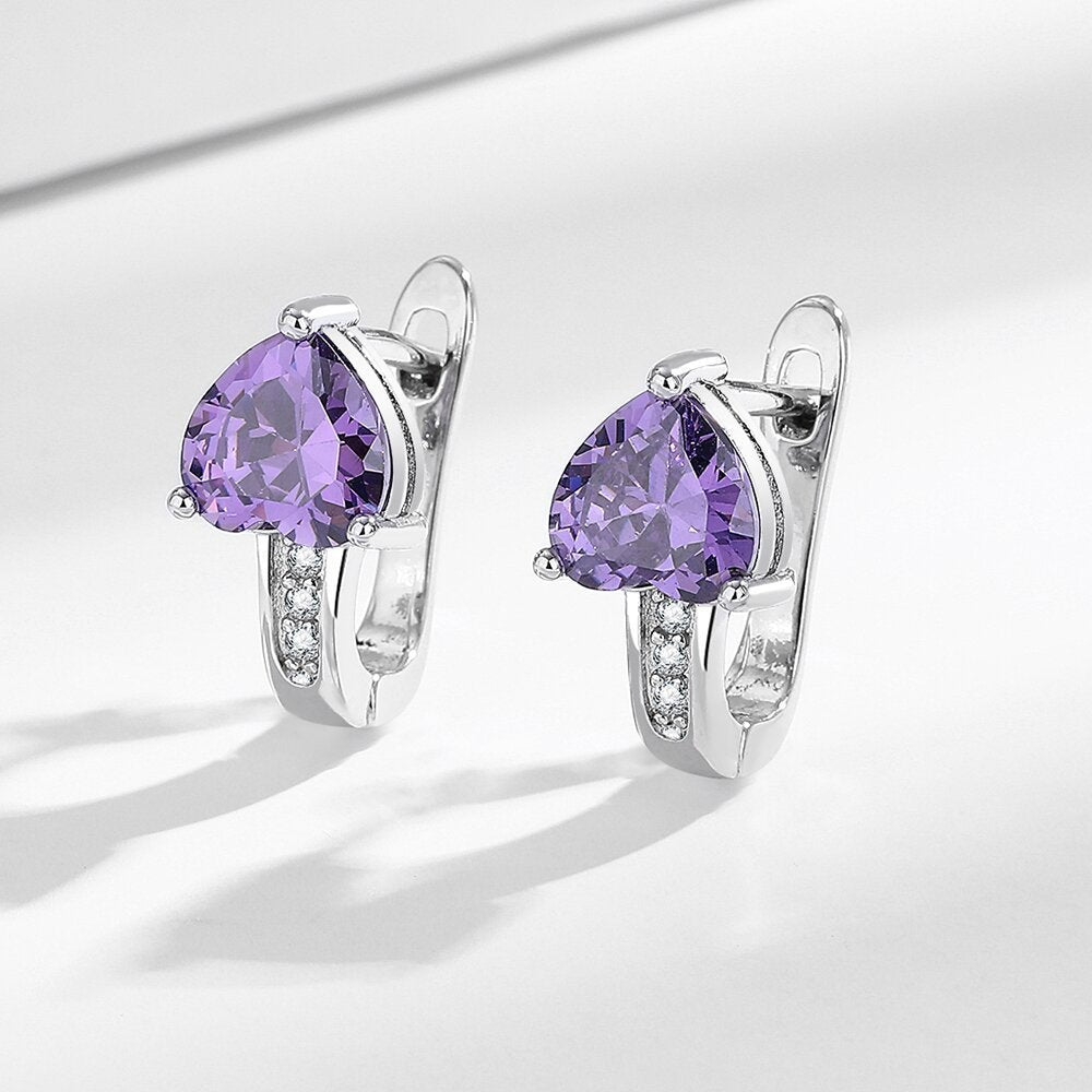 Loving Heart Zircon Ear Clips – Simple Japanese & Korean Style