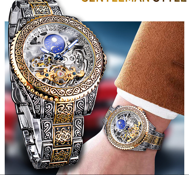 Forsining Skeleton Tourbillon Mechanical Watch – Luxury Men’s Wristwatch