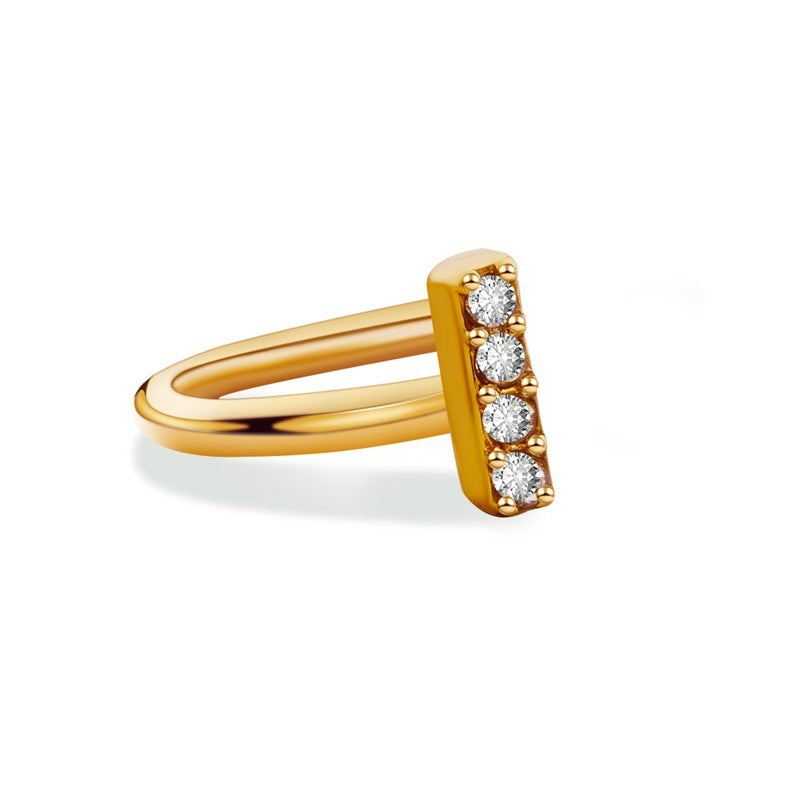 26 English Letters Diamond Ear Cuff – Mini U-shaped Earrings