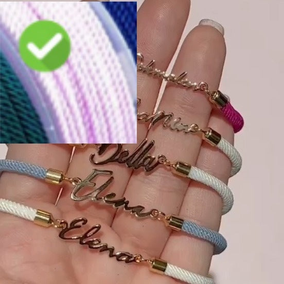 Personalized Colorful Rope Chain Name Bracelet – Adjustable Custom Jewellery for Girls