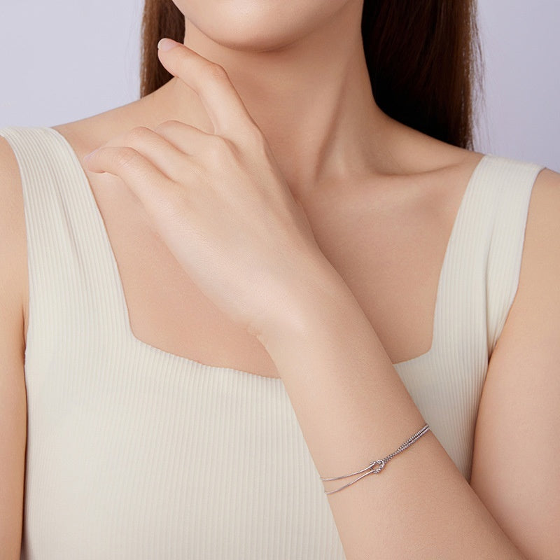 S925 Sterling Silver Shuttle Bracelet – Elegant Women’s Design