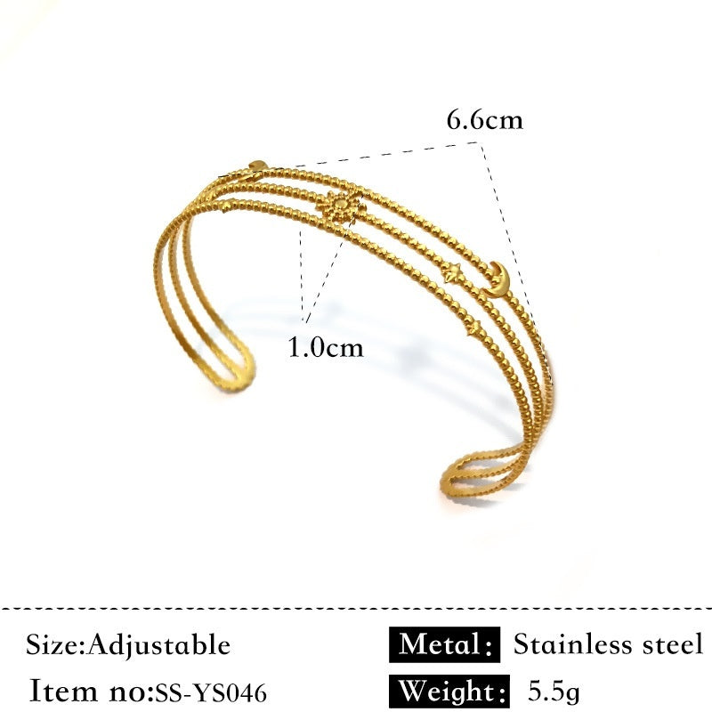 Stainless Steel Women’s Bracelet – Niche Flower Design
