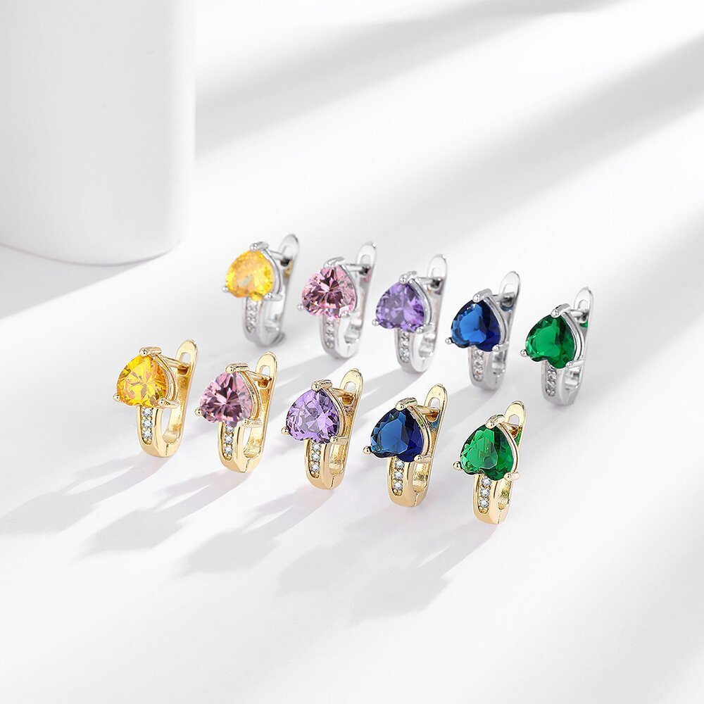 Loving Heart Zircon Ear Clips – Simple Japanese & Korean Style