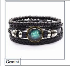 Vintage Braided Leather Bracelet – Men’s Cowhide Handcrafted Cord Set