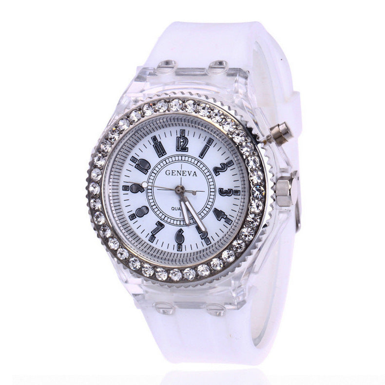 Geneva LED Luminous Women’s Quartz Watch – Silicone Bracelet