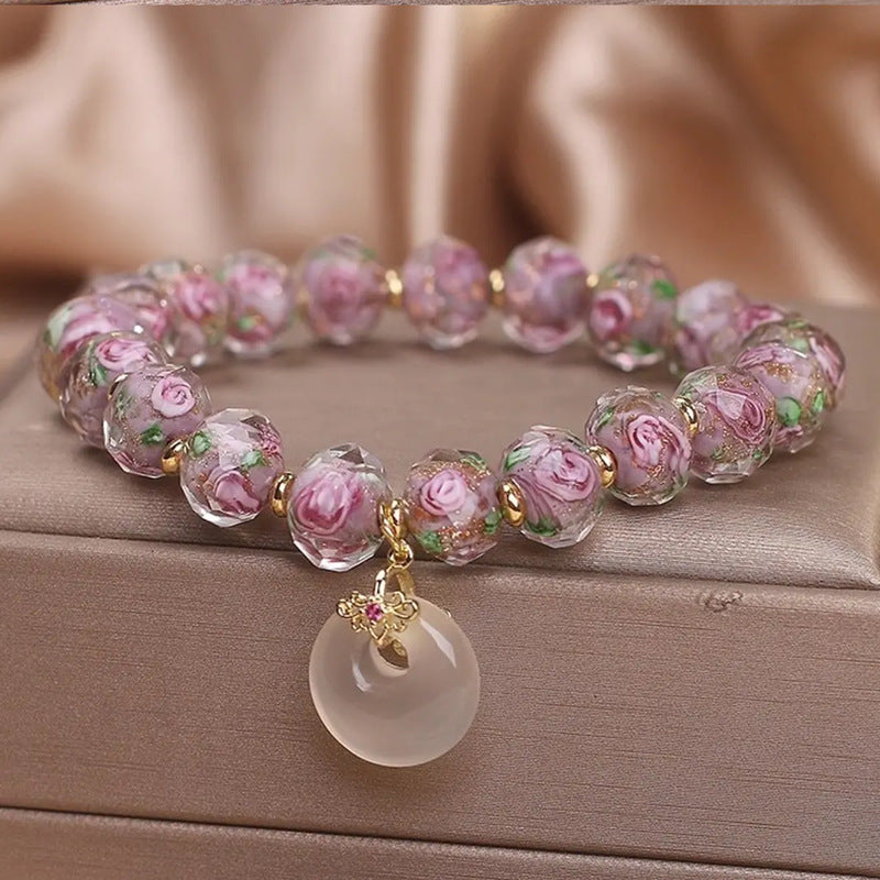 Women’s Elegant Amethyst Bracelet – Light Luxury Peace Buckle Design