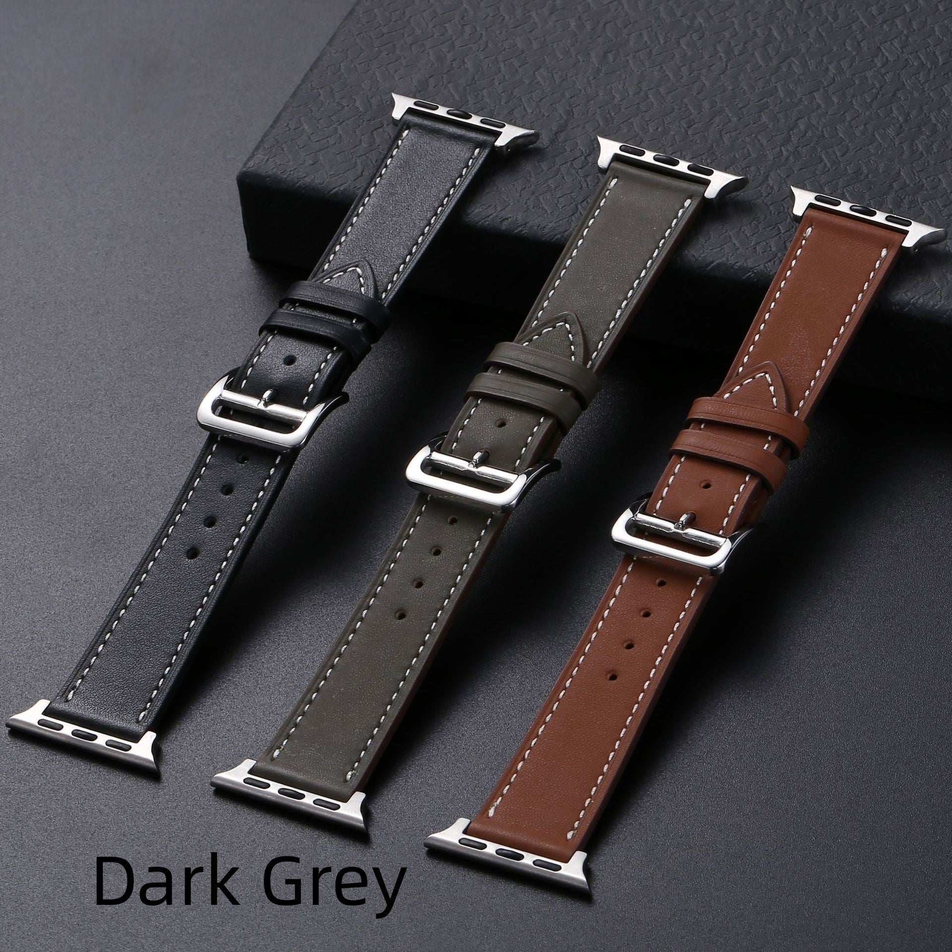Genuine Cow Leather Watch Band – Casual Needle Pattern Strap for Watches