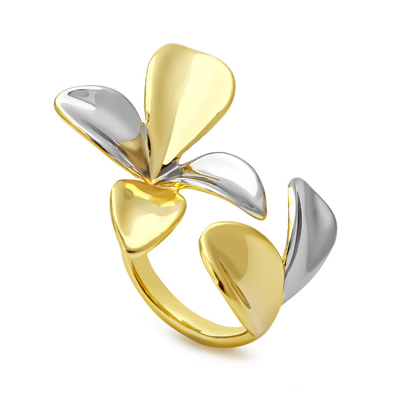 Gold Flower Petal Ring for Women – Elegant Bloom Jewellery