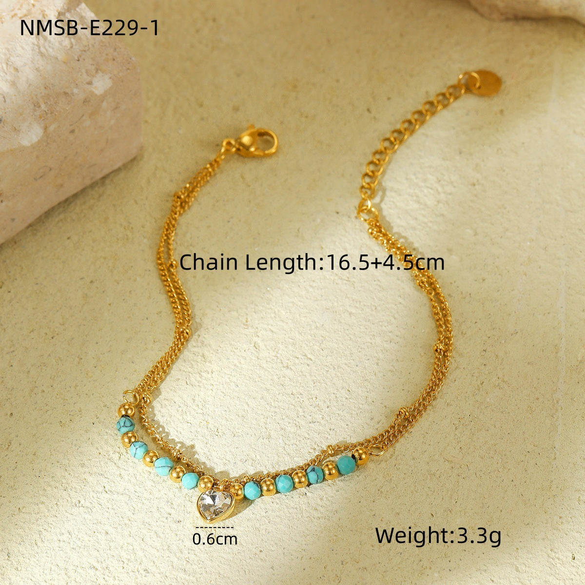 Stainless Steel Bracelet with Natural Stones & Freshwater Pearls – Elegant Design