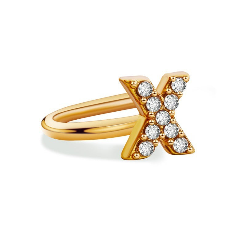 26 English Letters Diamond Ear Cuff – Mini U-shaped Earrings