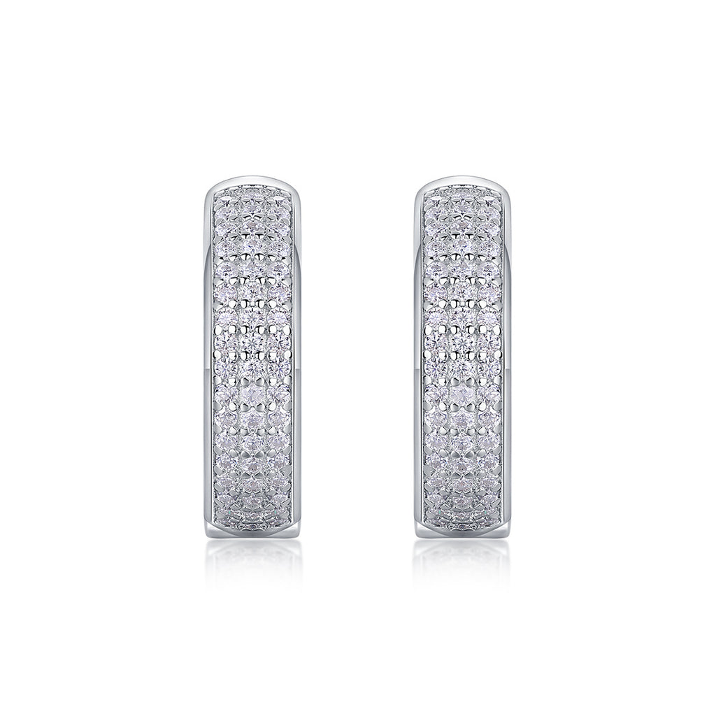 Years Women’s Moissanite Stud Earrings – S925 Sterling Silver with Platinum-Plated Diamonds, Elegant Fashion Jewelry