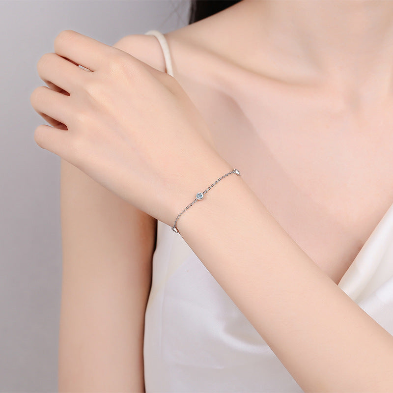 Sterling Silver Moissanite Bracelet – Simple & Elegant Design