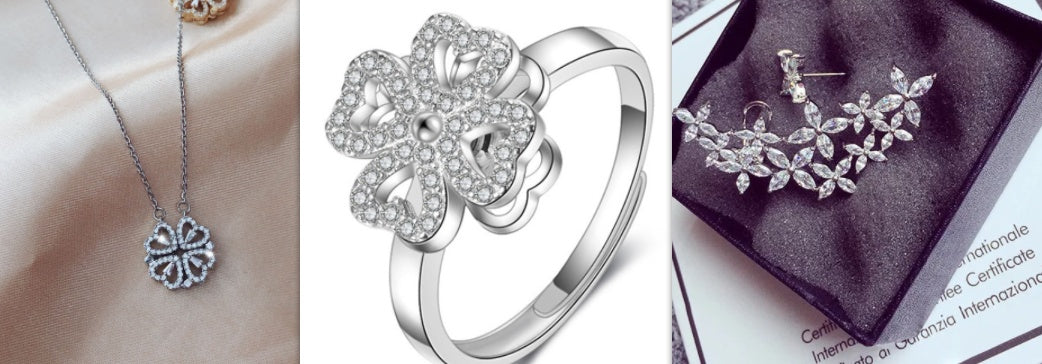 Detachable Four-Leaf Clover Necklace – Women’s Multi-Wear Zircon Chain