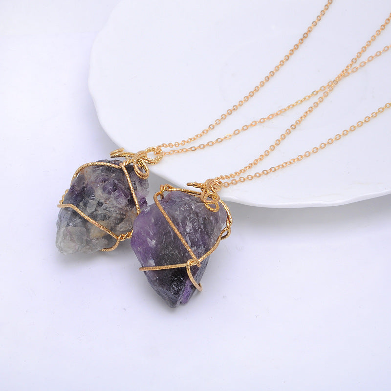 Geometric Crystal Pendant Sweater Necklace – Handcrafted Statement Jewellery