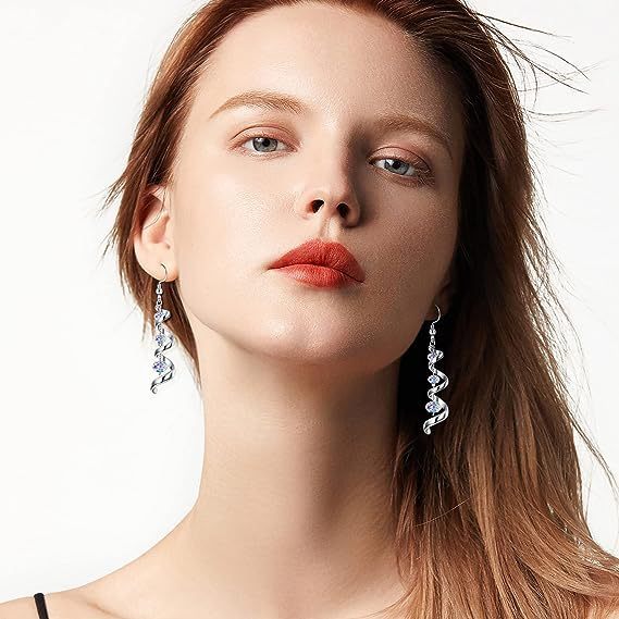 Spiral Ribbon Multi-Drop Teardrop Earrings – Elegant Women’s Jewellery