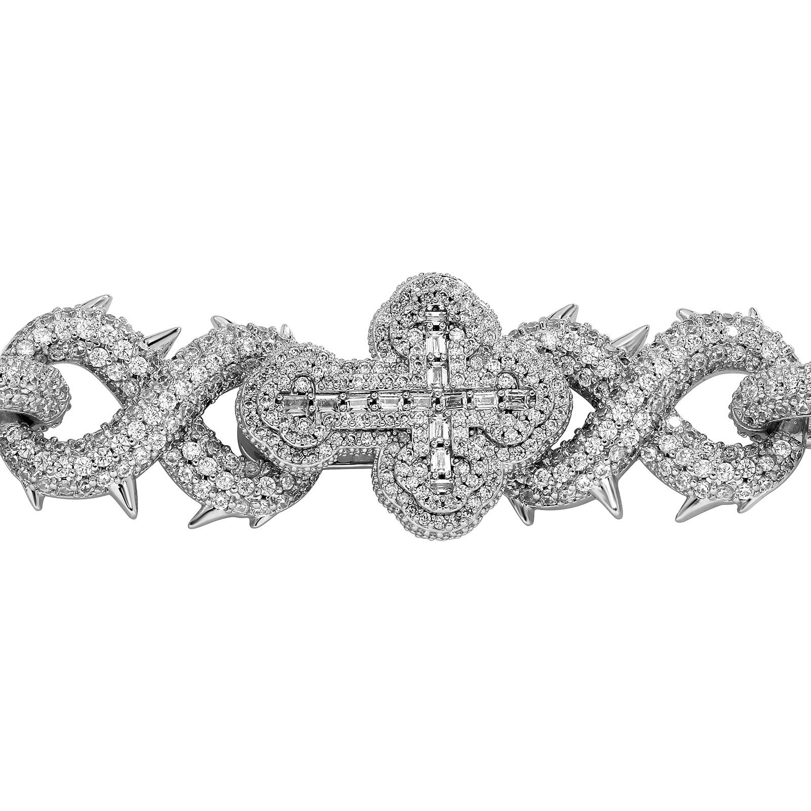 Iced Out 8 Figure Thorn Cuban Chain Necklace – European Hip Hop Style