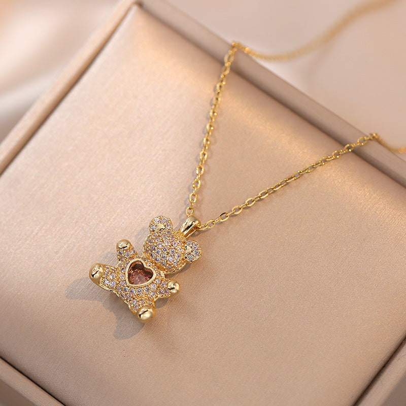 Bear Heart Love Necklace for Women