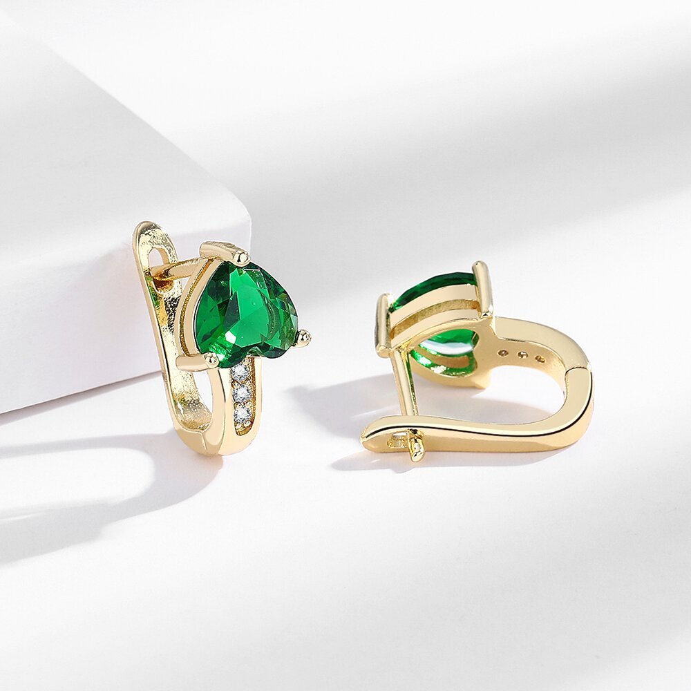 Loving Heart Zircon Ear Clips – Simple Japanese & Korean Style