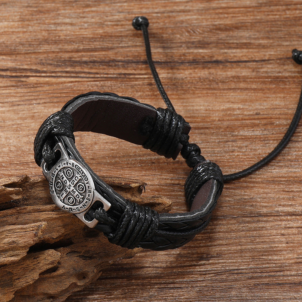 Men’s Hand-Woven Leather Bracelet – Vintage Style