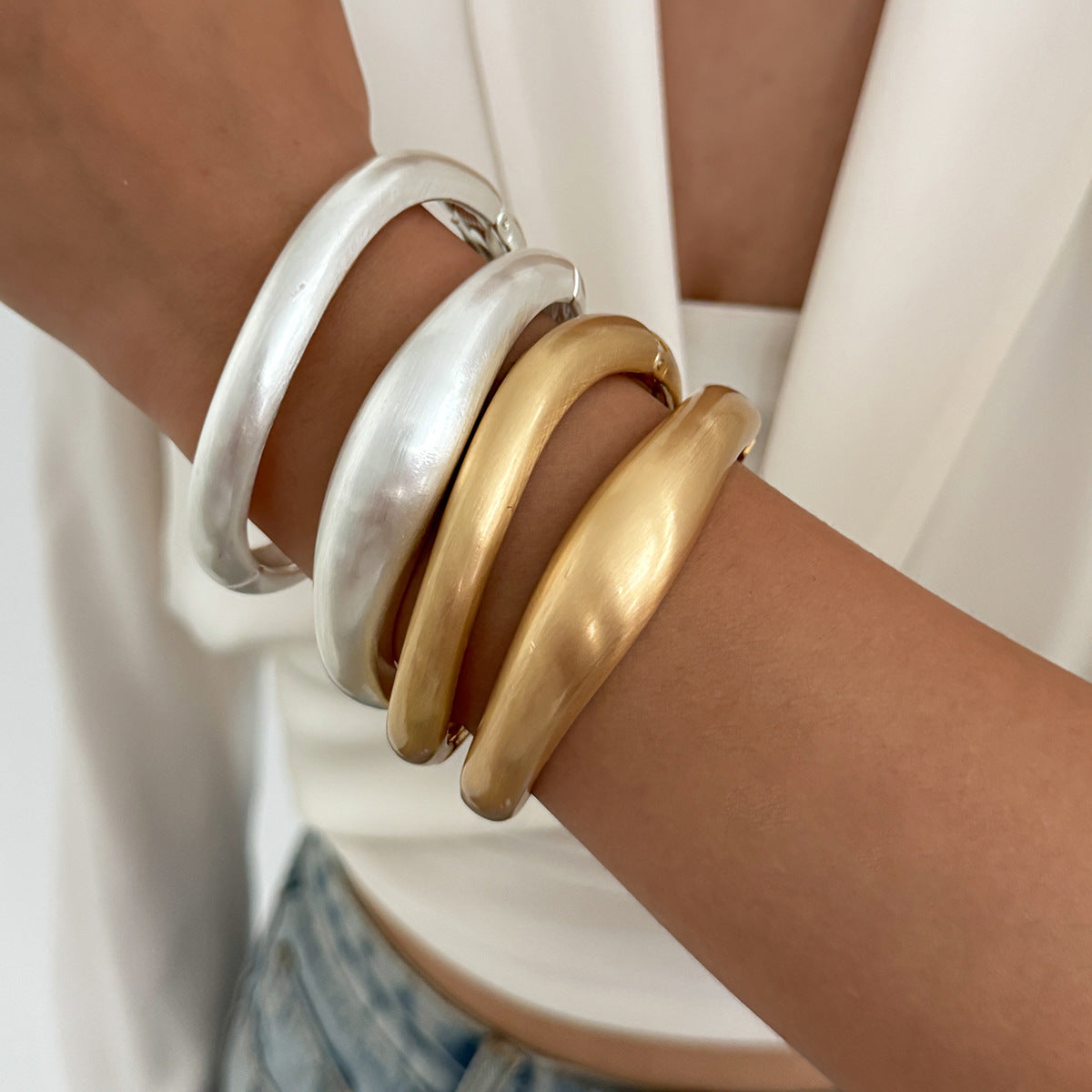 Minimalist Matte Spring Bracelet