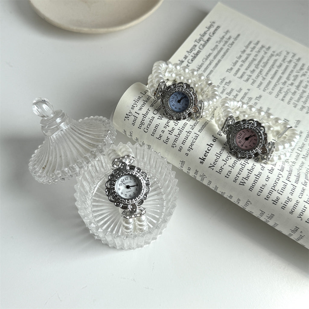 Fashion Women’s Quartz Watch – Pearl Bracelet Style