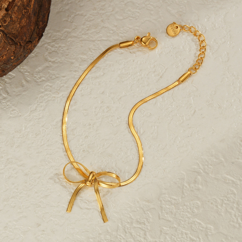 18K Gold Plated Stainless Steel Blade Chain Necklace for Women