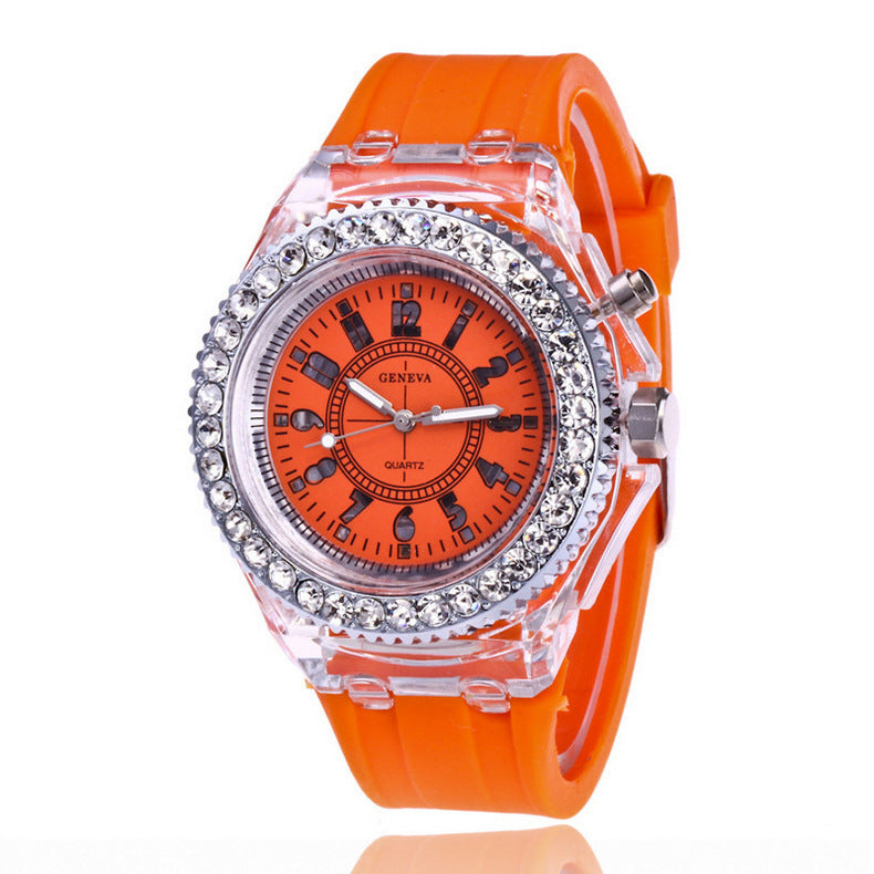 Geneva LED Luminous Women’s Quartz Watch – Silicone Bracelet