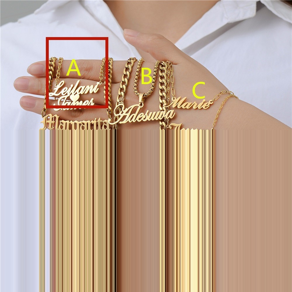 Personalized Letter & Name Necklace with Zircon – Custom Women’s Pendant Jewellery