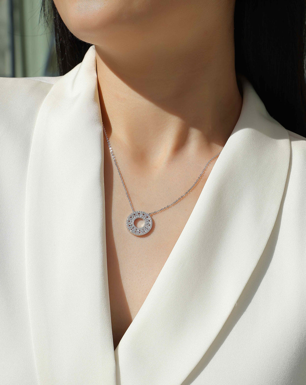 Reciprocating Moissanite Pendant Set – Luxury S925 Sterling Silver Jewellery