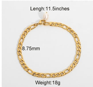 18K Gold Plated Stainless Steel Anklet – Fashion Foot Bracelet for Women