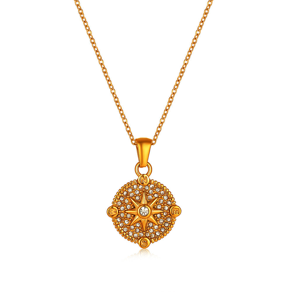 French Style 18K Gold-Plated Stainless Steel Pendant Necklace – Elegant Women’s Jewellery