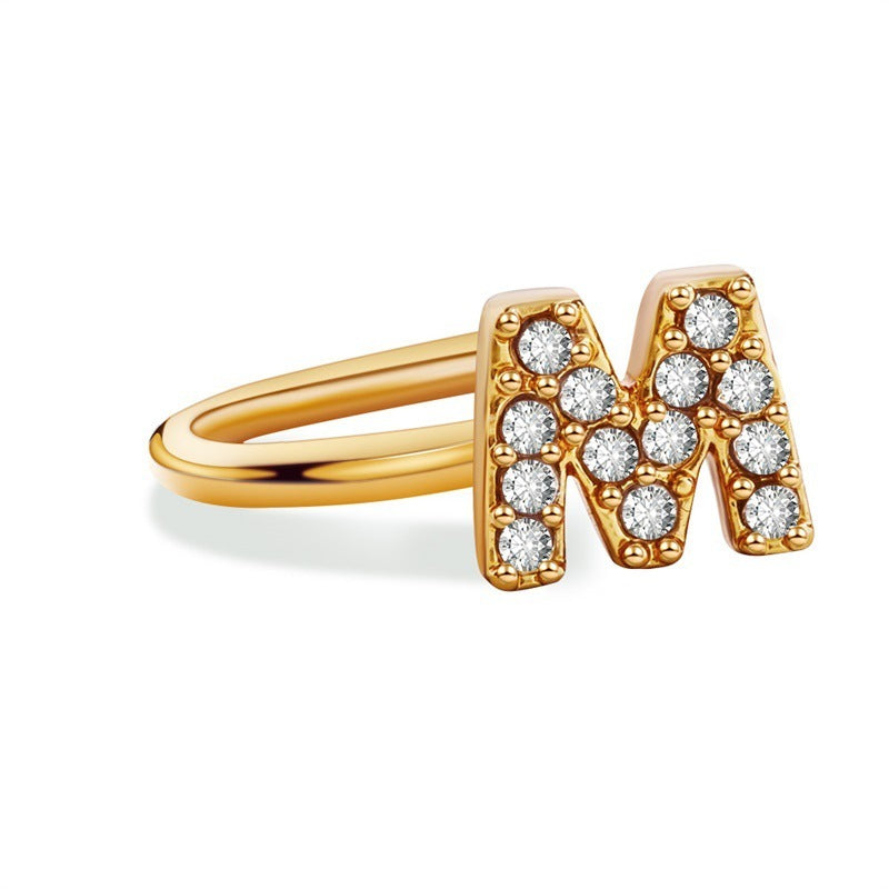 26 English Letters Diamond Ear Cuff – Mini U-shaped Earrings